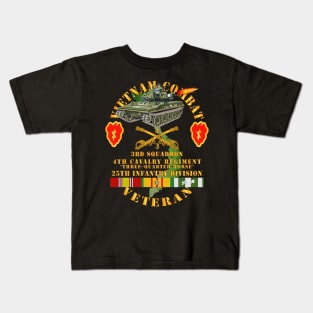 Vietnam Combat Vet - 3rd Squadron 4th Cav - 25th Inf Div SSI Kids T-Shirt